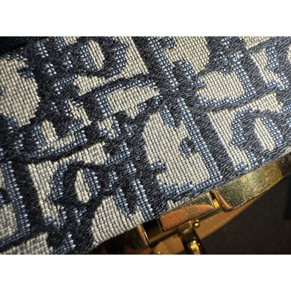 Christian Dior Womens Canvas Oblique Saddle Bag With Gold Hardware & Adjustable - Picture 15 of 16